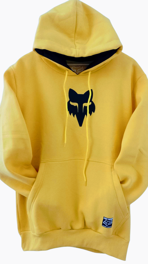 Producto - HOODIE FOX HEAD PREMIUM FLEECE YELLOW