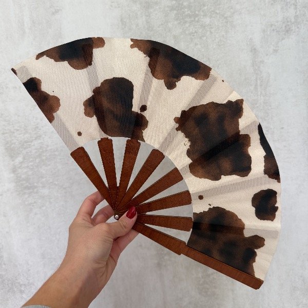 Producto - Abanico estampa vaca beige