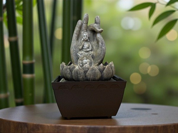 Producto - Fuente Mano Buda c/led 20 cm