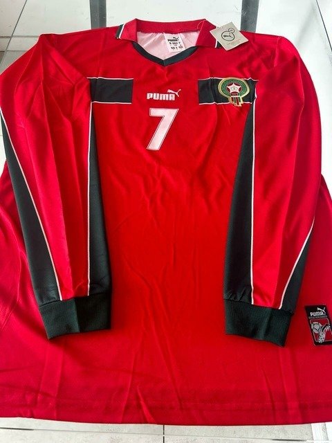 Producto - Camiseta Selección de Marruecos Retro Manga Larga 1998 Hadji IMPORTADA