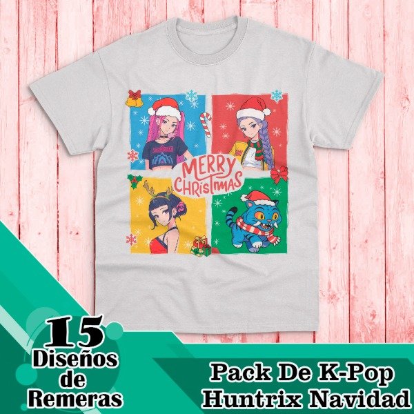 Producto - Diseños Digitales / Plantillas Para Remeras De K-Pop Demon Hunters Navidad