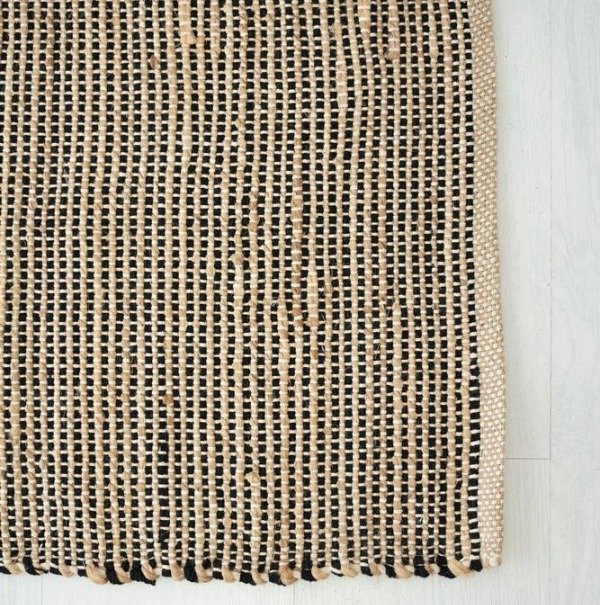 Producto - ALFOMBRA BAGDARA YUTE + ALGODÓN NEGRO 180X120