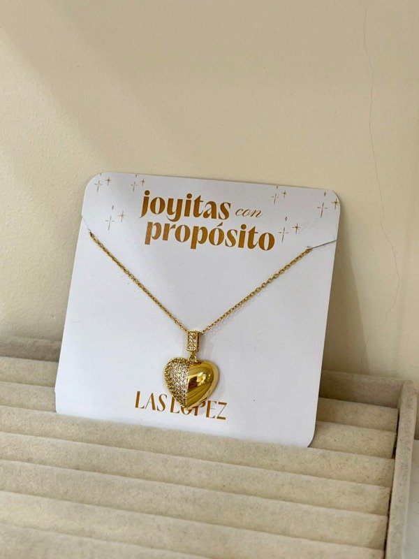 Producto - COLLAR CORAZON MITAD STRASS