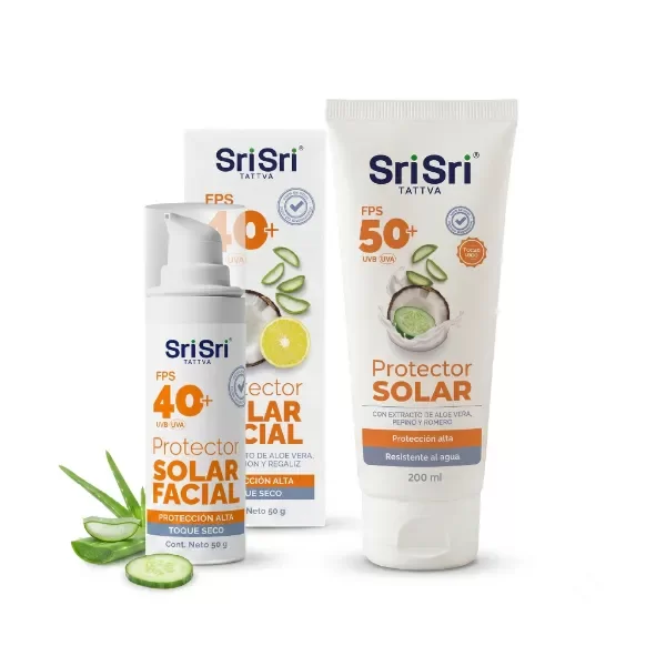 Producto - Combo Protector solar Facial  y Corporal  Sin Gluten  Vegano Sri Sri Tattva