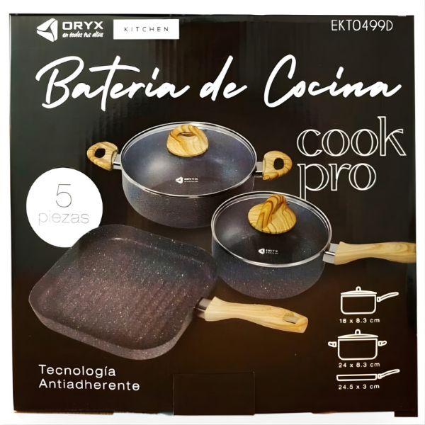 Producto - Bateria de Cocina Gris 5pcs