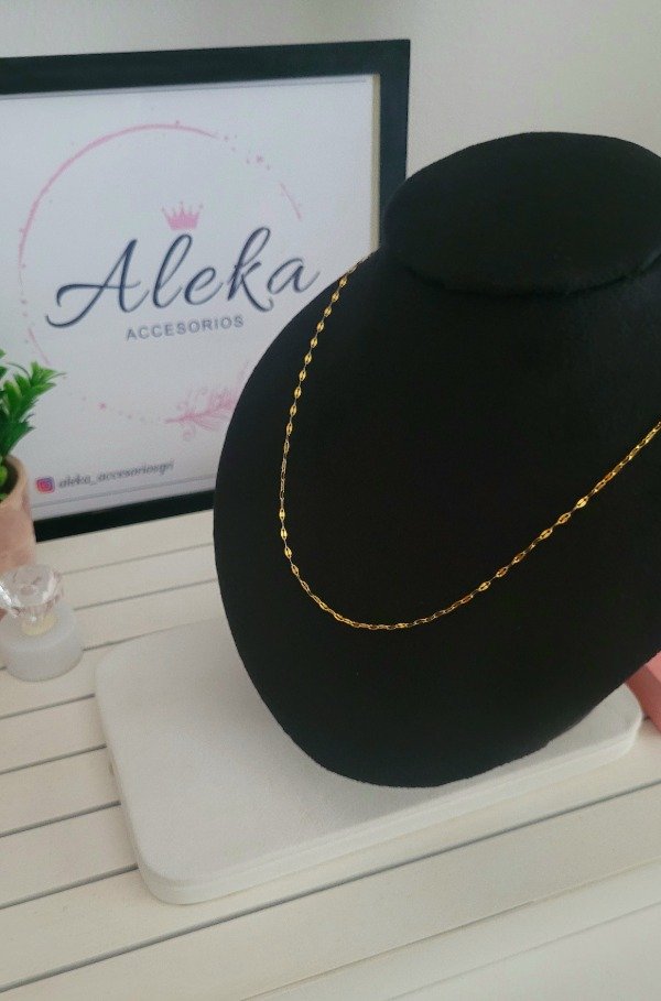 Producto - Cadena martillada(50cm)acero dorado