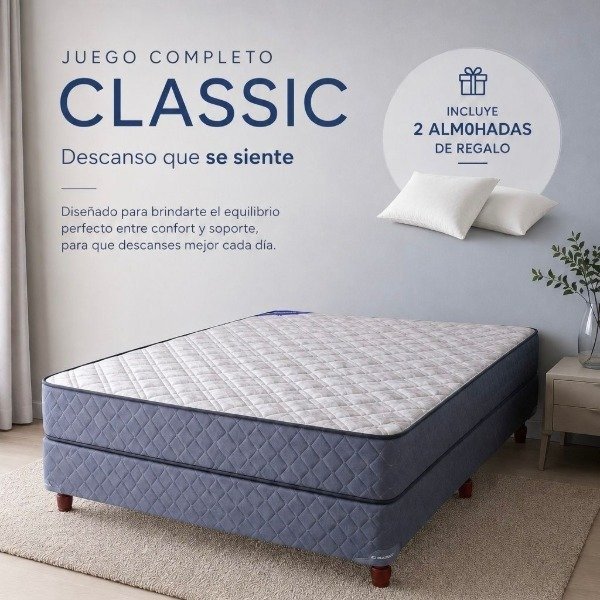 Producto - SOMMIER CL ESTELAR CLASSIC 140x190- 20cm Alto + 2 ALMOHADAS DE REGALO