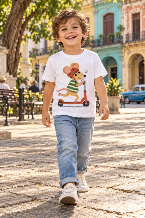 Producto - Remera Infantil - RATON EN MONOPATIN - 0