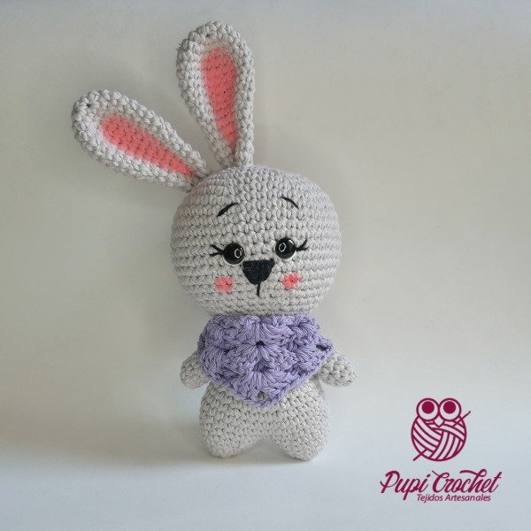 Producto - Conejito chiquito Gris con lila