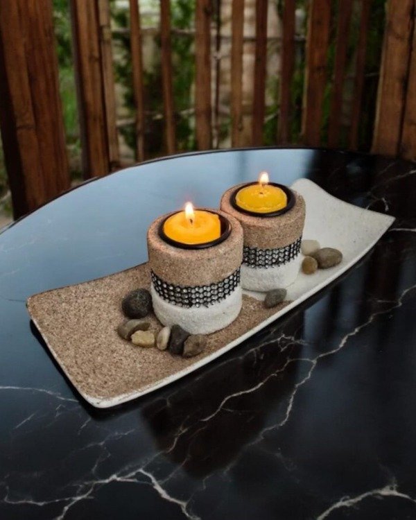 Producto - Porta Vela Doble - Centro De Mesa. Hermoso Deco Tebho Shop
