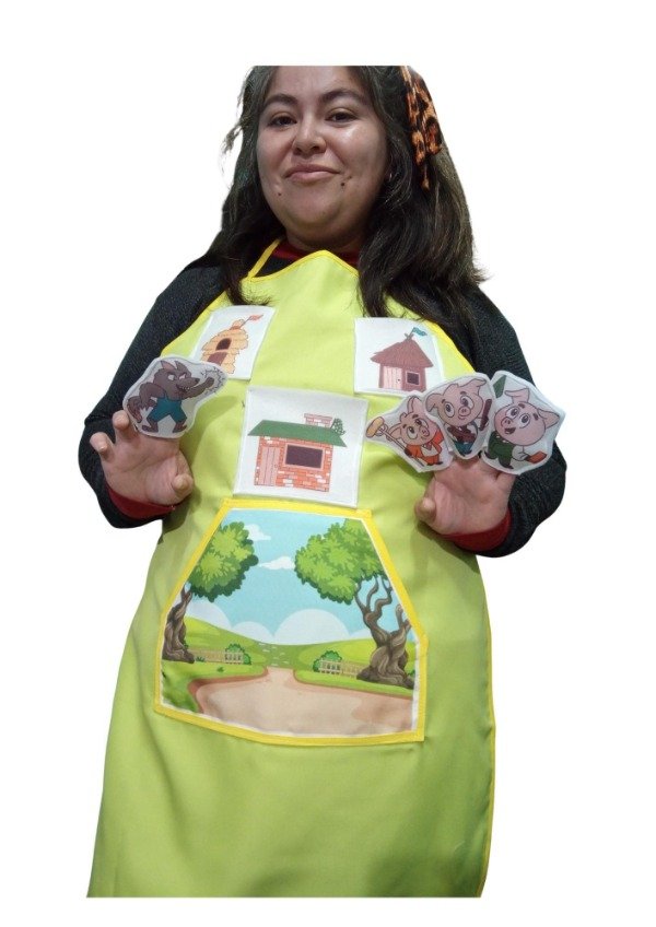 Producto - Delantal 3 cerditos incluye titeres