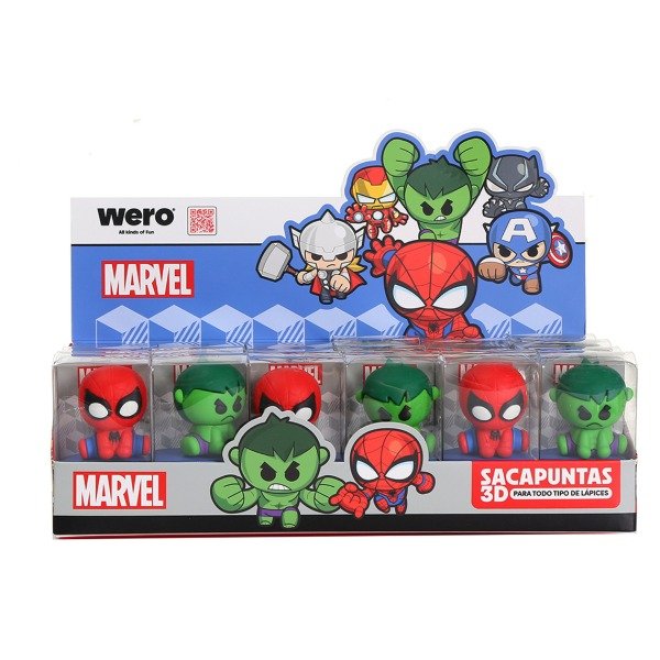 Producto - SACAPUNTAS 3D MARVEL ( LICENCIA WERO) X 2 UNIDADES WE4264