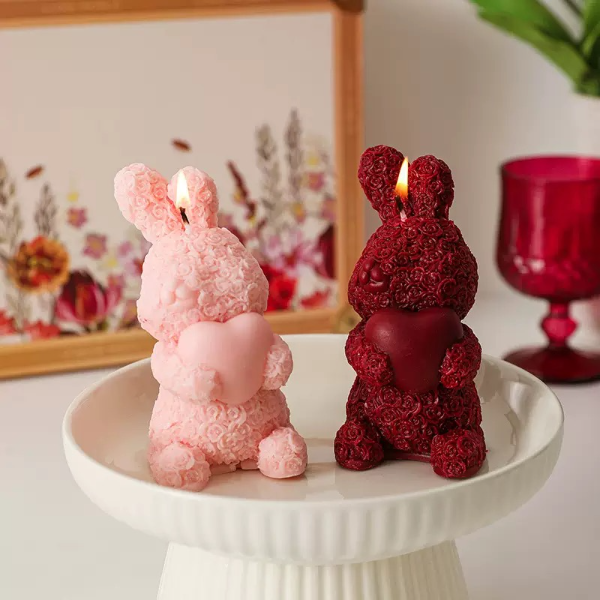 Producto - MOLDE CONEJOS DE ROSAS CON CORAZON