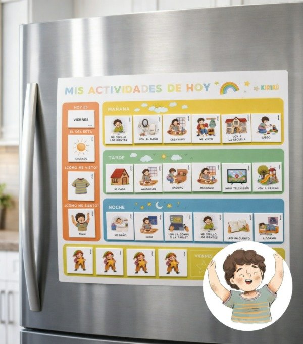 Producto - Lámina Magnética de Rutinas Visuales -Nene- (HELADERA)