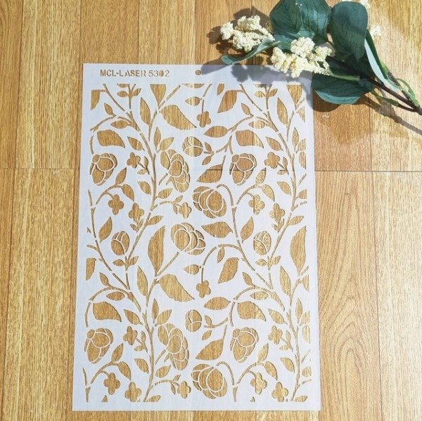 Producto - St 5302 de 20x30 Stencil  Fondo Flores