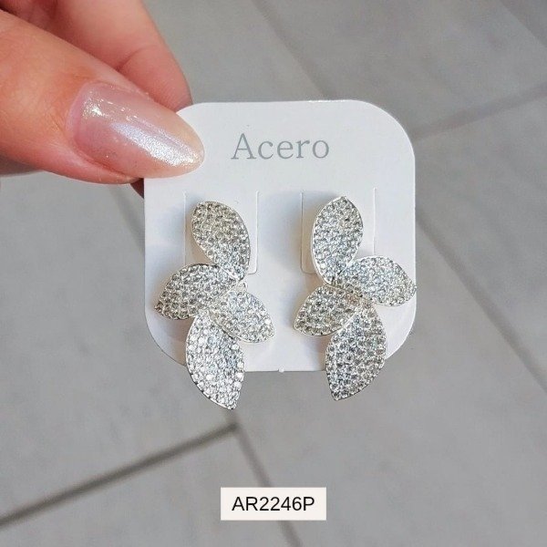 Producto - Aros pasantes hoja con micropavé