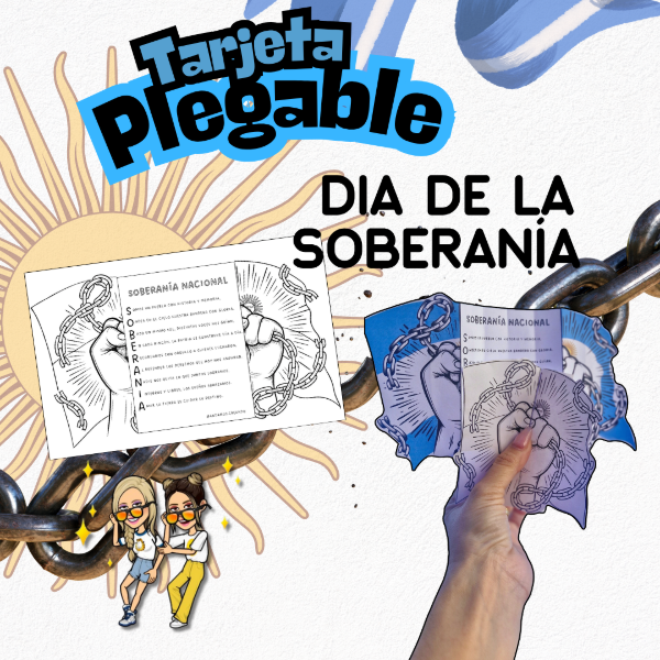 Producto - TARJETA PLEGABLE CON ACRÓSTICO. SOBERANÍA NACIONAL