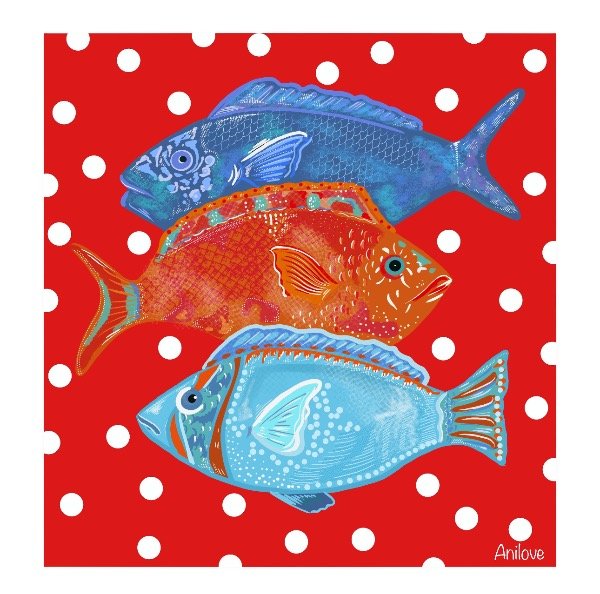 Producto - Mantel Peces rojo