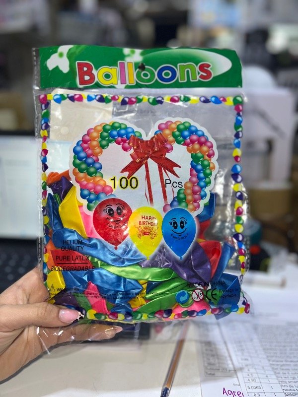 Producto - Set globos de colores incluye 100 unidades