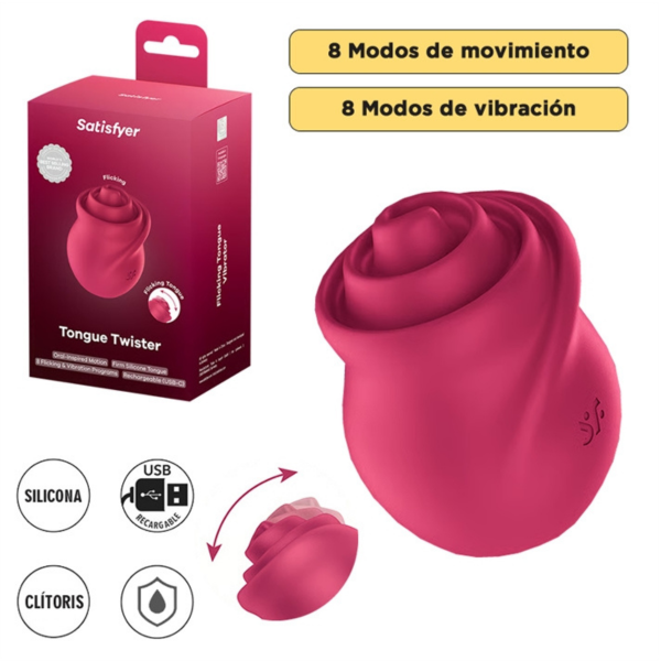 Producto - Vibrador de clítoris Satisfyer Tongue Twister (Recargable) - 4