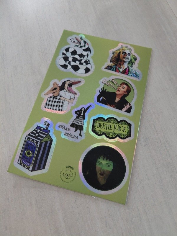 Producto - Planchitas de stickers - Beetlejuice