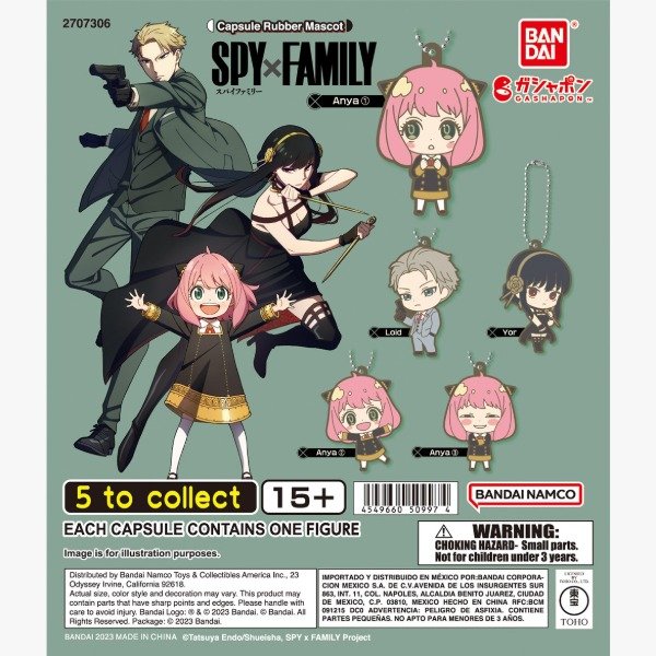 Producto - Colgantes Originales Spy Family Capsule Rubber Vol 1