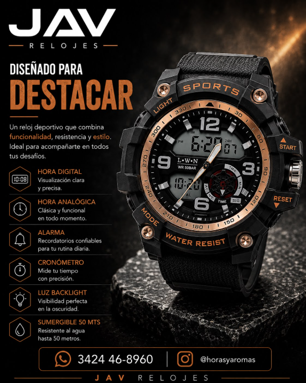Producto - Reloj Modelo G-Shock Marca Lemon - Hombre Deportivo Anadigi