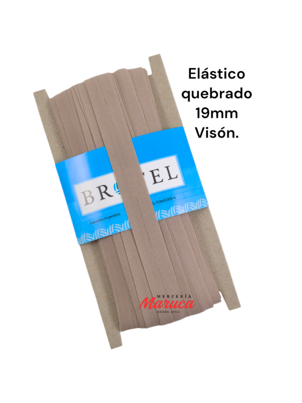 Producto - Elástico Quebrado Común 19mm Visón Brotel 400387.