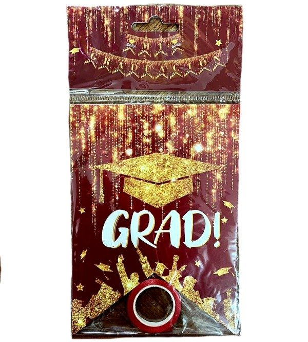 Producto - Cartel egresado/graduacion rojo y dorado