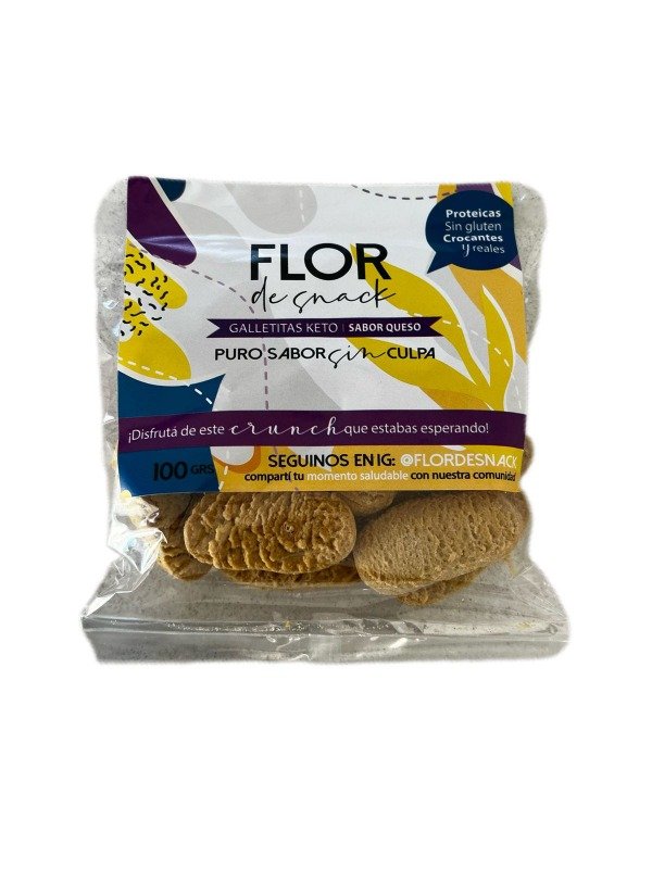 Producto - Galletita keto sabor queso x100g FLOR DE SNACK