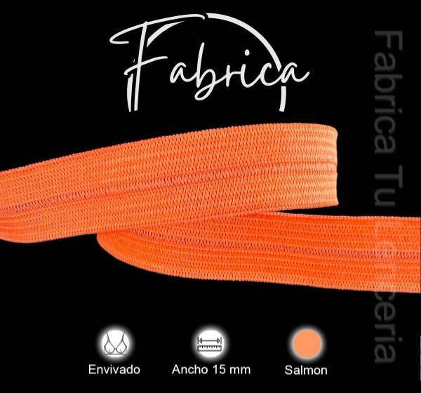 Producto - Envivado o Elástico Partido Salmón 15mm (1 metro)