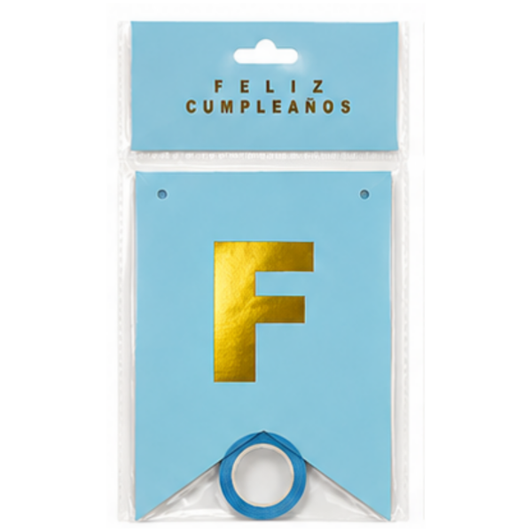 Producto - Banderín feliz cumple letras doradas - 3