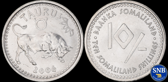 Producto - Somalilandia - 10 Chelines (2006) KM #10 Tauro