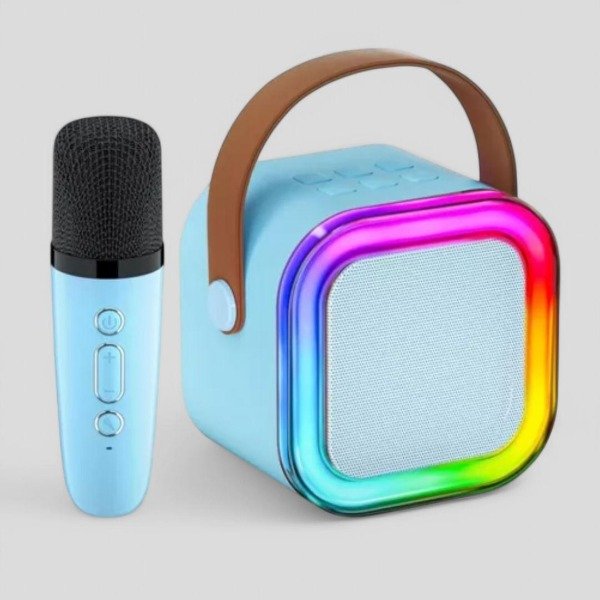 Producto - PARLANTE CON MICRÓFONO KARAOKE (CELESTE)