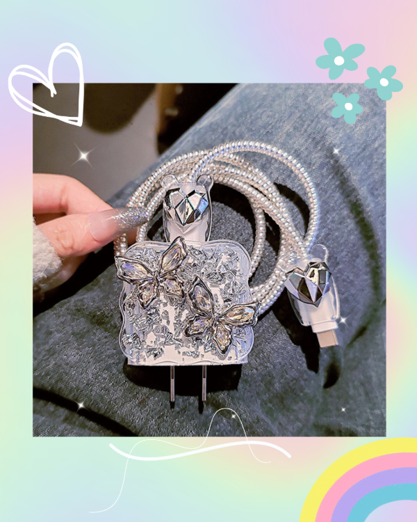 Producto - Protector de Cargador Mariposas Silver