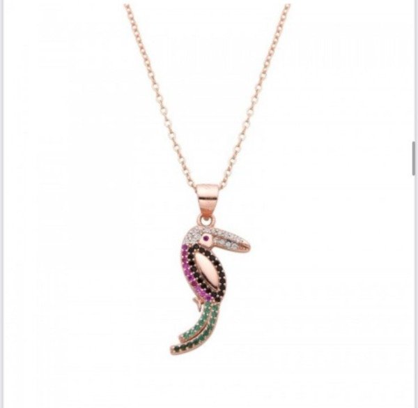 Producto - Conjunto rose con dije tucan plata 925