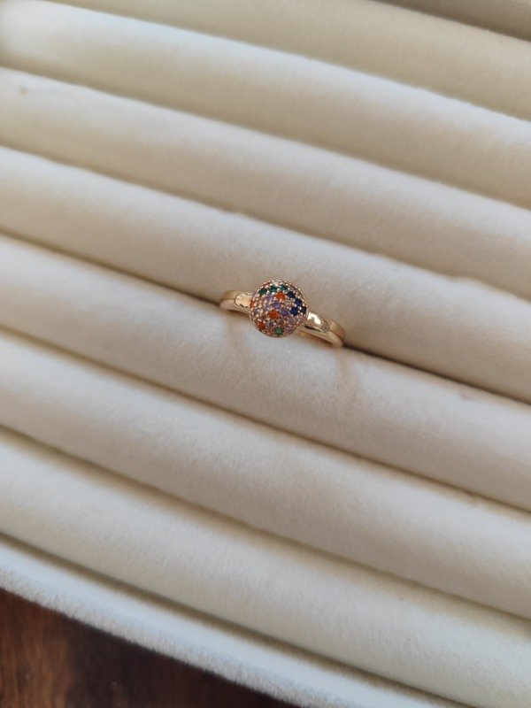 Producto - Anillo frutilla colores. Cobre dorado.