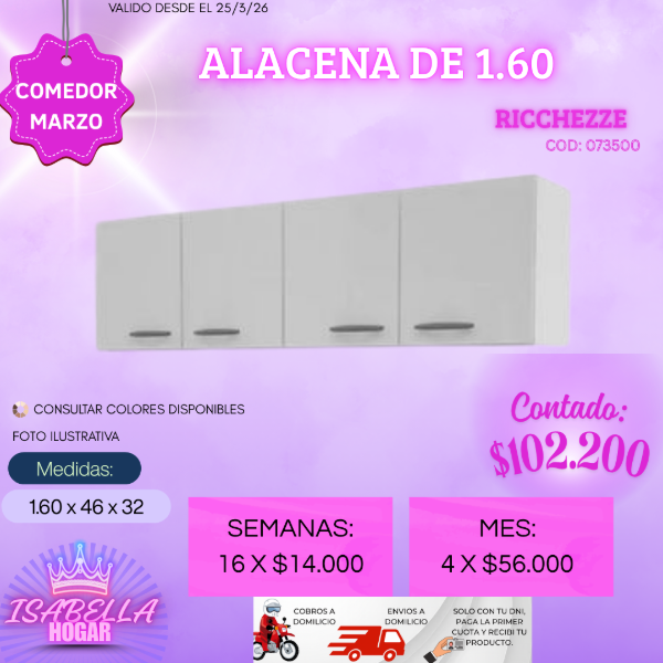 Producto - ALACENA 1.60 MELAMINA RICCHEZZE