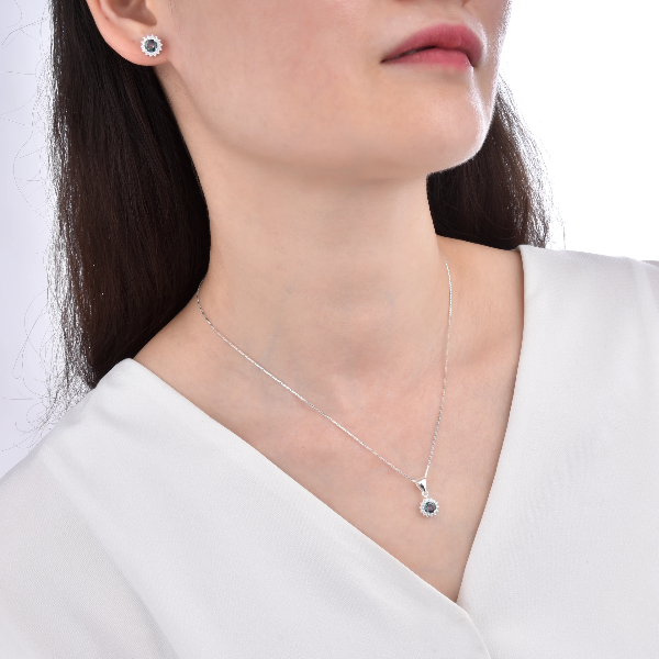 Producto - Conjunto Redondo Tornasol (Aros y Dije)