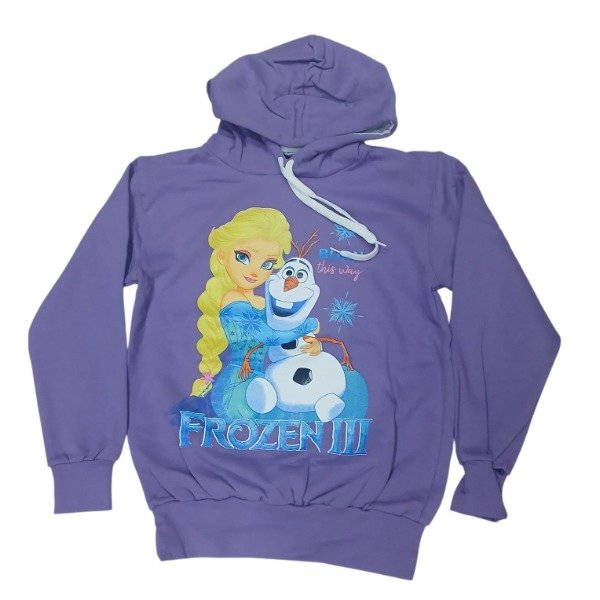 Producto - Buzo frizado Nena doble estampa Frozen morado T14