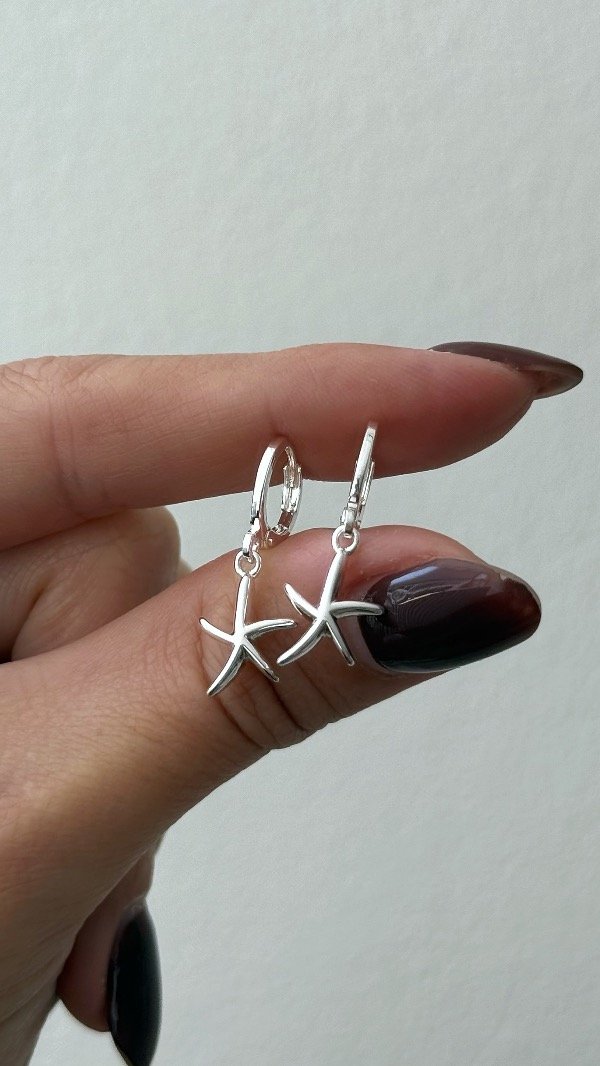 Producto - Argollas 12mm estrella mar lisa ACERO BLANCO
