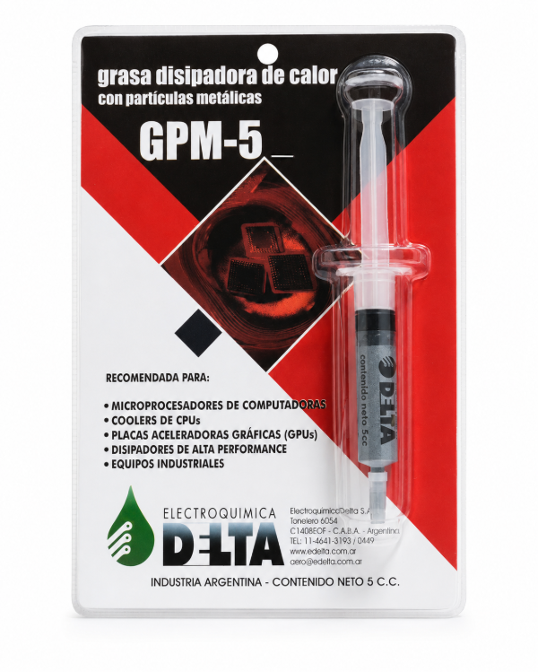 Producto - Grasa disipadora de calor Delta GPM 5 con partículas metálicas