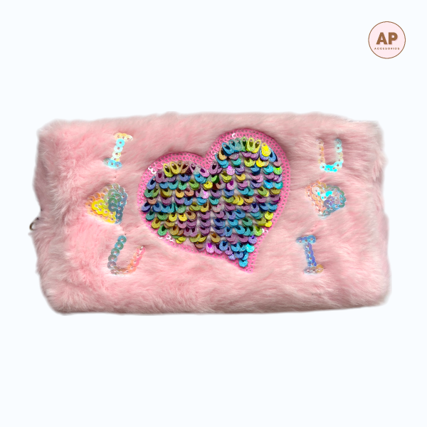 Producto - CARTUCHERA PELUCHE CON LENTEJUELAS