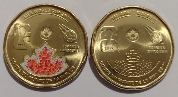 Producto - Canadá 1 dólar 2026 Mundial de Futbol (color + común) - 5
