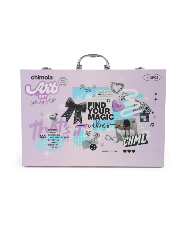 Producto - Valija Set de Arte 113 piezas CHIMOLA Lila