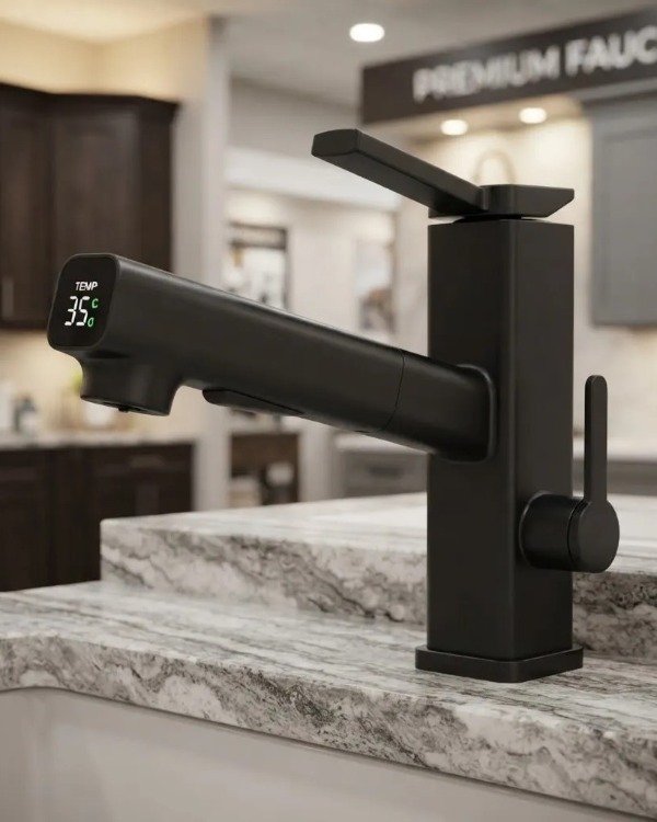 Producto - Grifería Monocomando Inteligente Con Display Led Y Extensible Premium - 1