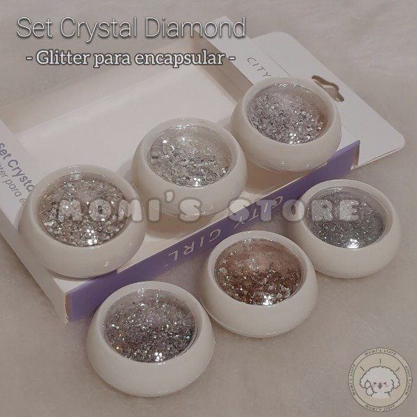Producto - Glitter para encapsular x6 City Girl "Set Crystal Diamond"