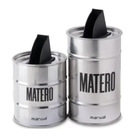 Producto - Latas yerbera azucarera set matero (plata)