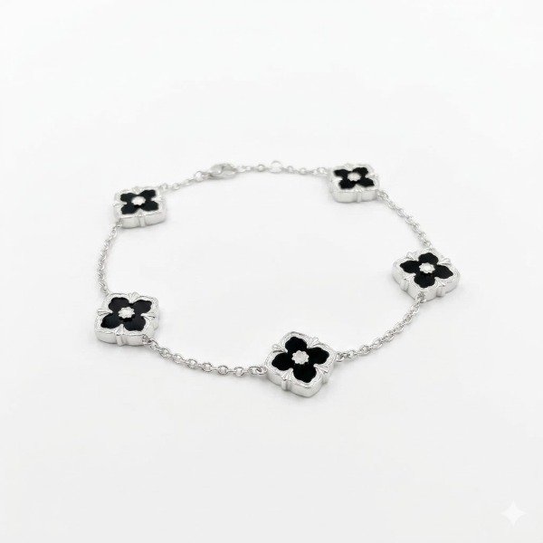 Producto - Pulsera Trébol Black Silver