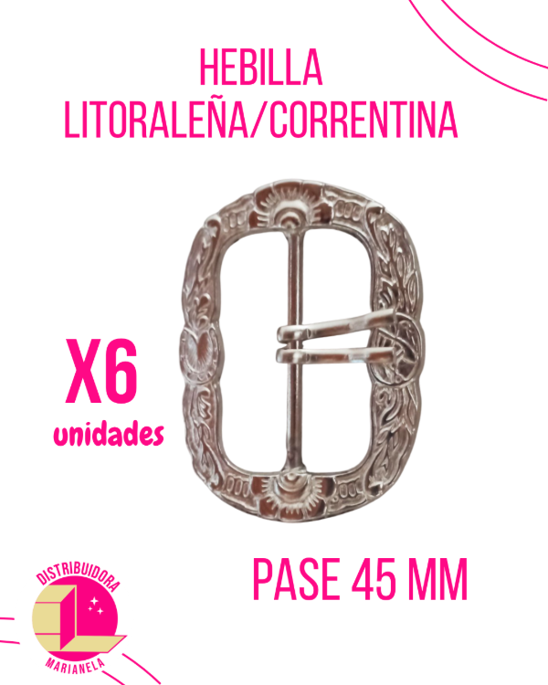 Producto - Hebilla Correntina Litoraleña 45 mm Zamak - x6 unid